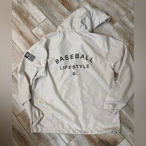 Baseball Lifestyle Lightweight Hooded Jacket - Light Beige